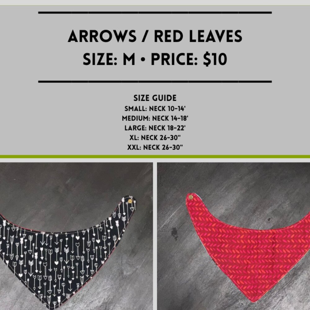 *NOW FOR $ 7* Arrow Bandana- Medium 14-18" *W/DISCOUNT SHIPPING*
